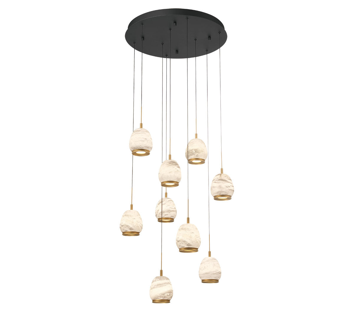 LUCIDATA 12137-02, 9 Light Round LED Chandelier
