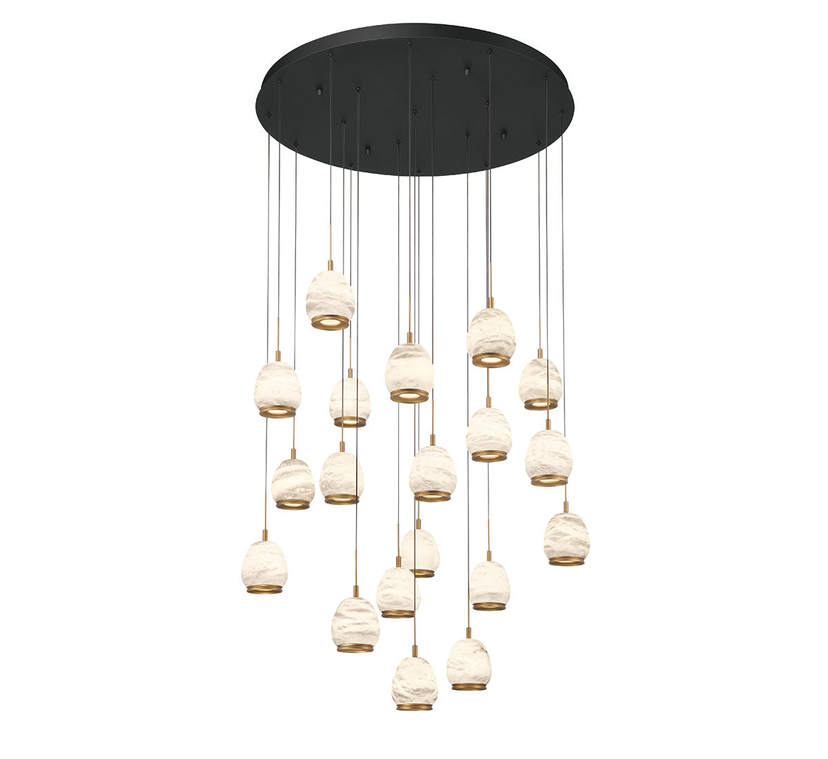 LUCIDATA 12138-02, 19 Light Round LED Chandelier