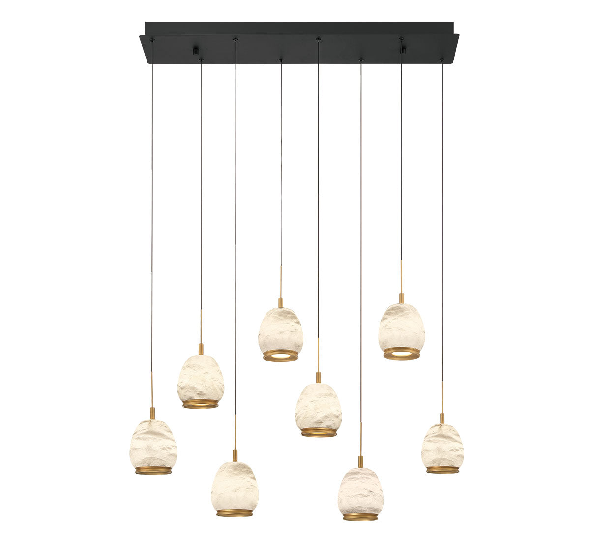 LUCIDATA 12140-02, 8 Light Rectangular LED Chandelier