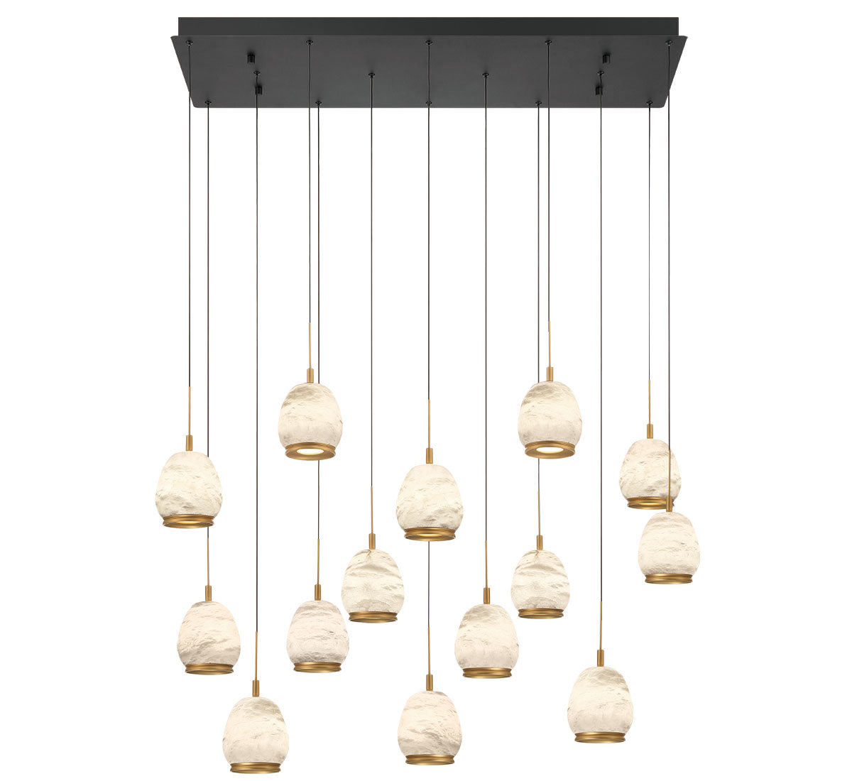 LUCIDATA 12142-02, 14 Light Rectangular LED Chandelier