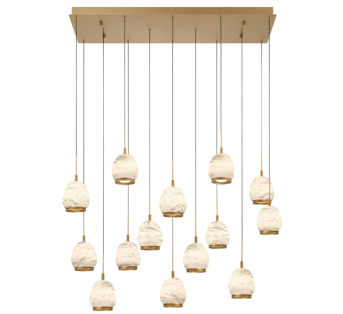 LUCIDATA 12142-030, 14 Light Rectangular LED Chandelier