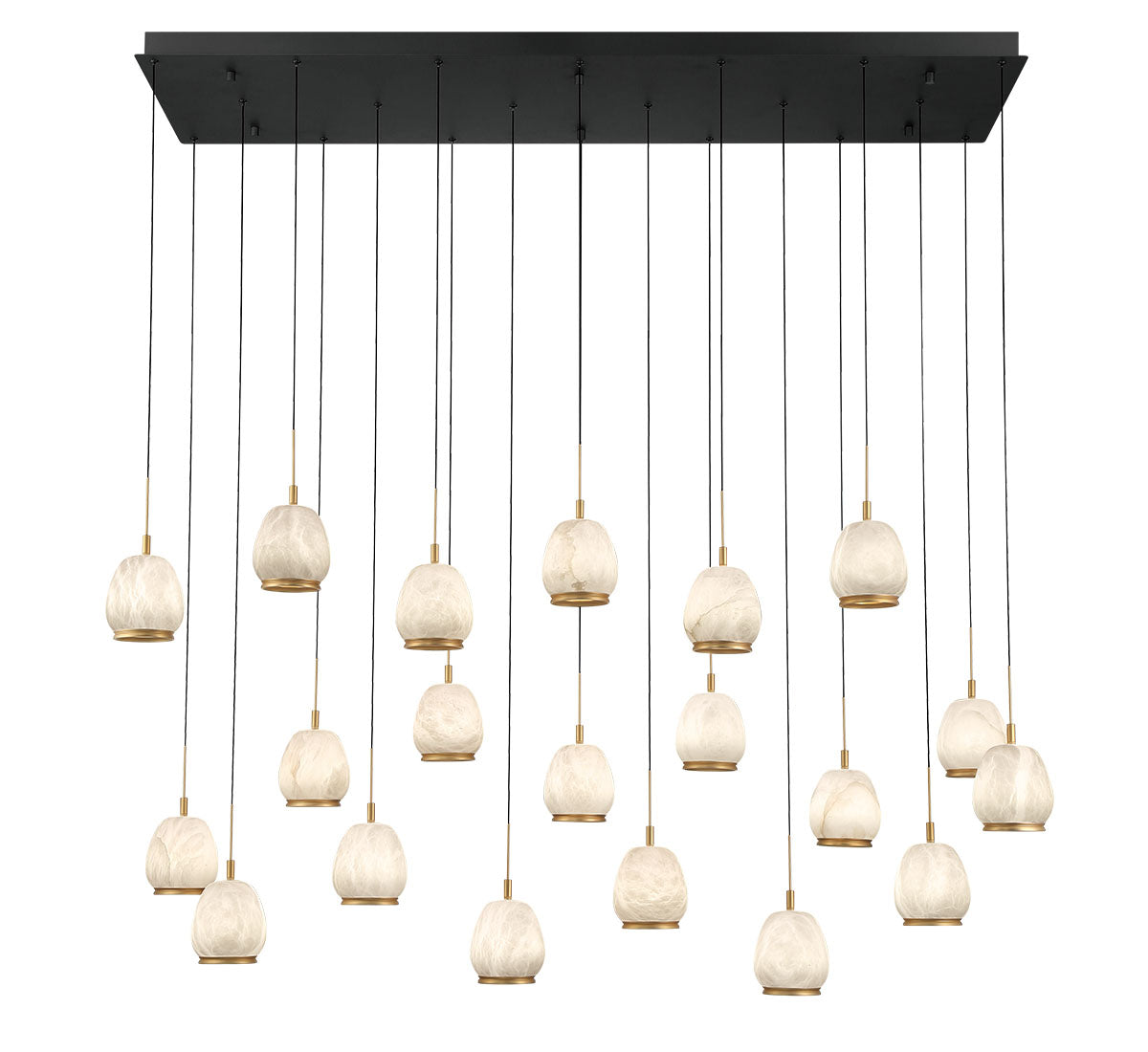 LUCIDATA 12250-02, 20 Light Rectangular LED Chandelier