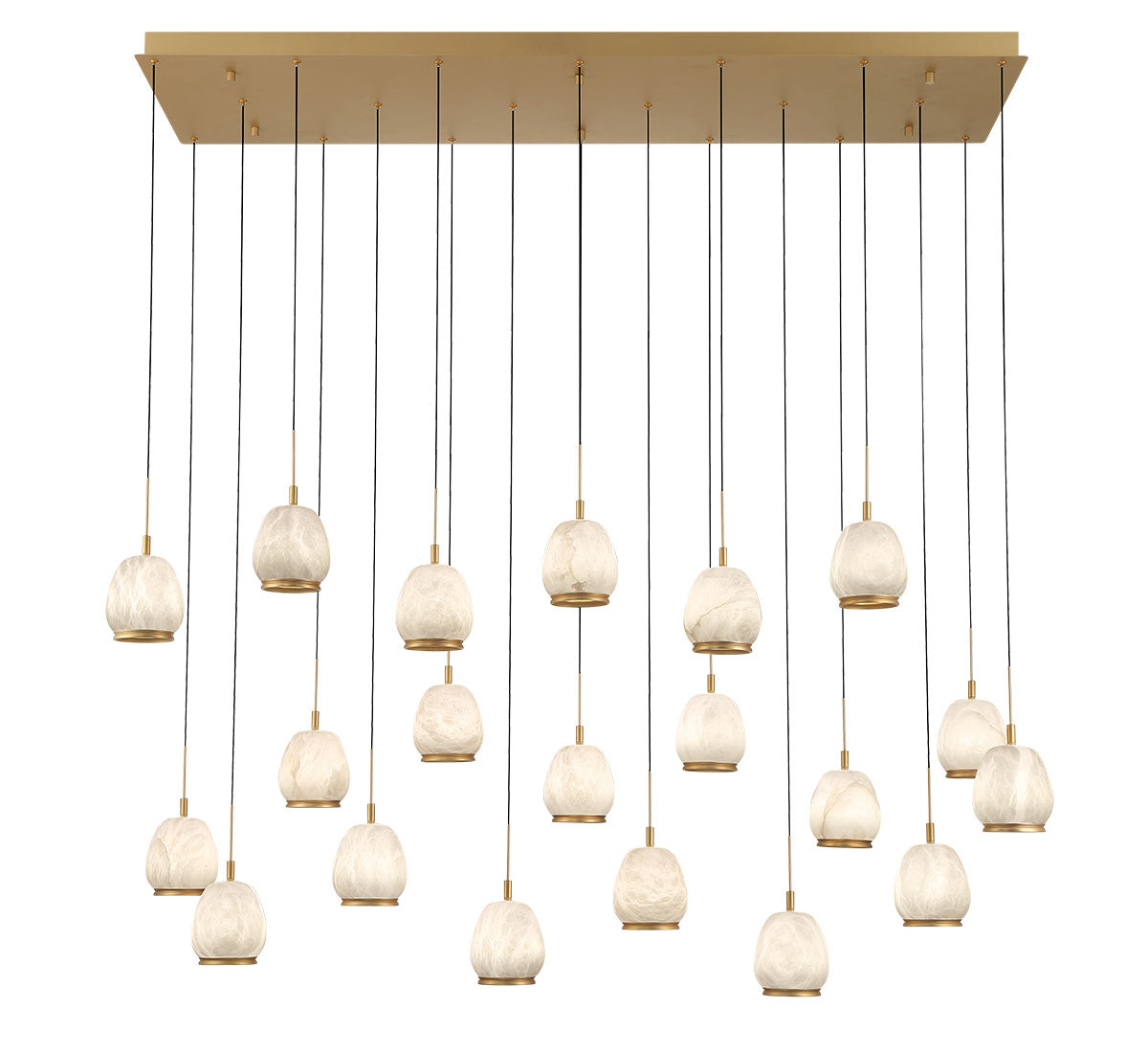 LUCIDATA 12250-030, 20 Light Rectangular LED Chandelier