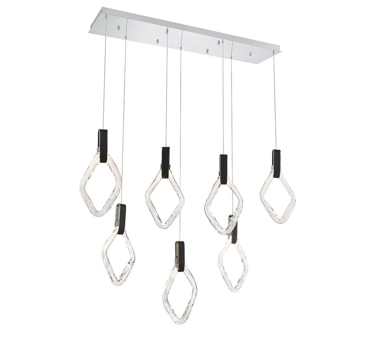 CATANIA 10105-01, 7 Light Rectangular LED Chandelier