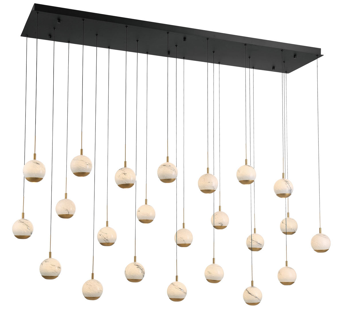 BAVENO 12241-02, 23 Light Rectangular LED Chandelier