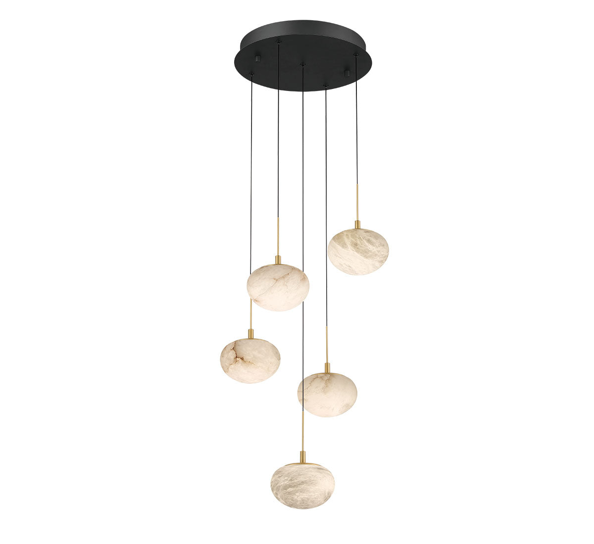 CALCOLO 12262-02, 5 Light Round LED Chandelier