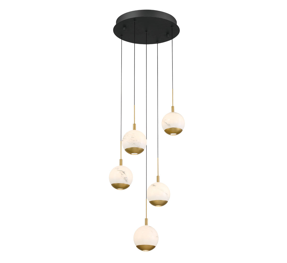 BAVENO 12267-02, 5 Light Round LED Chandelier