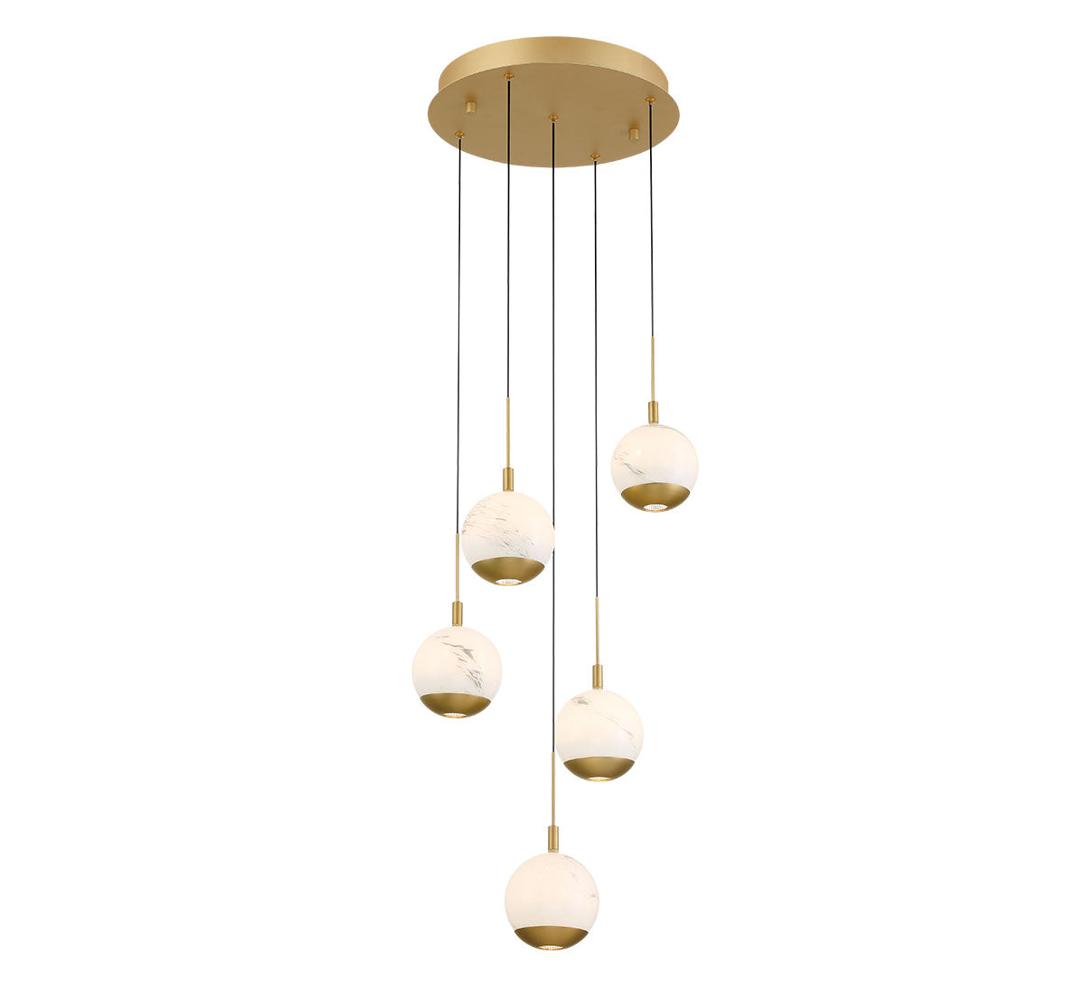 BAVENO 12267-030, 5 Light Round LED Chandelier