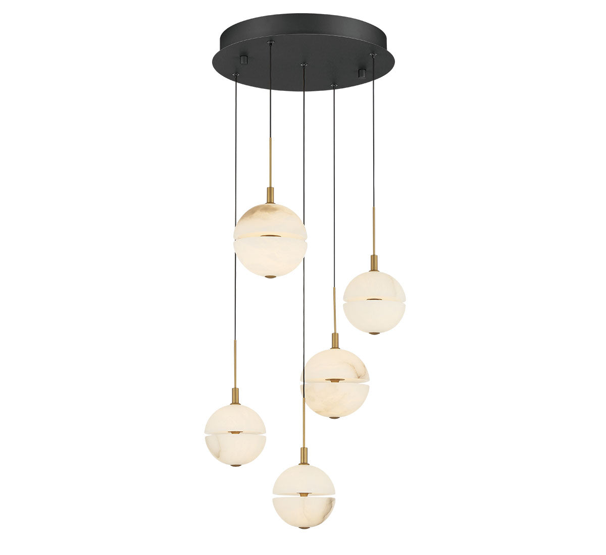 Dimmable 5 Light Round LED Chandelier - CORFU 12371-02