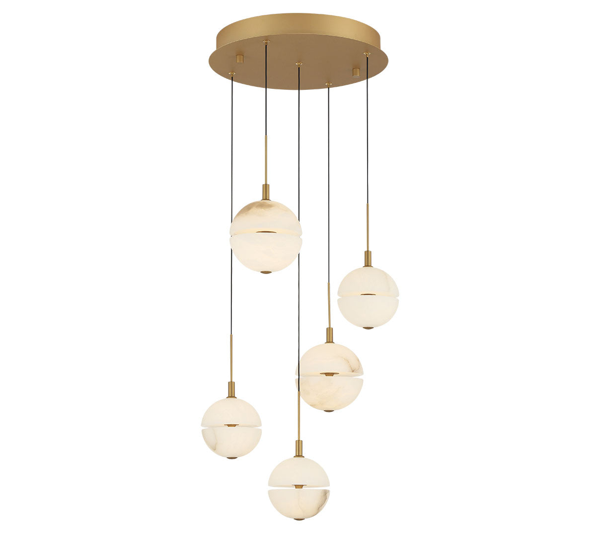 CORFU 12371-030, 5 Light Round LED Chandelier