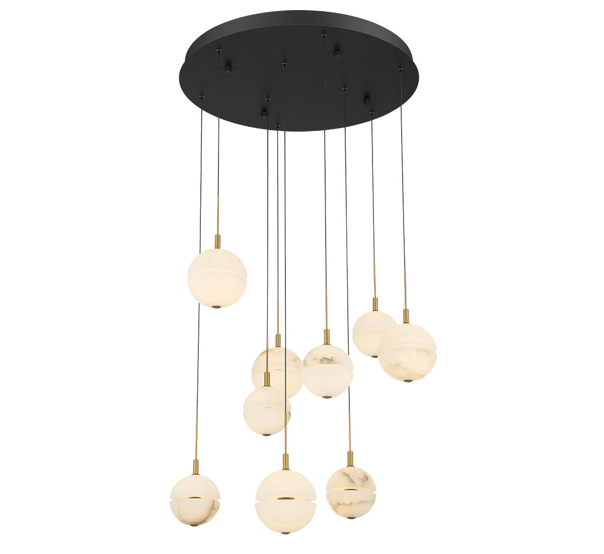 CORFU 12372-02, 9 Light Round LED Chandelier