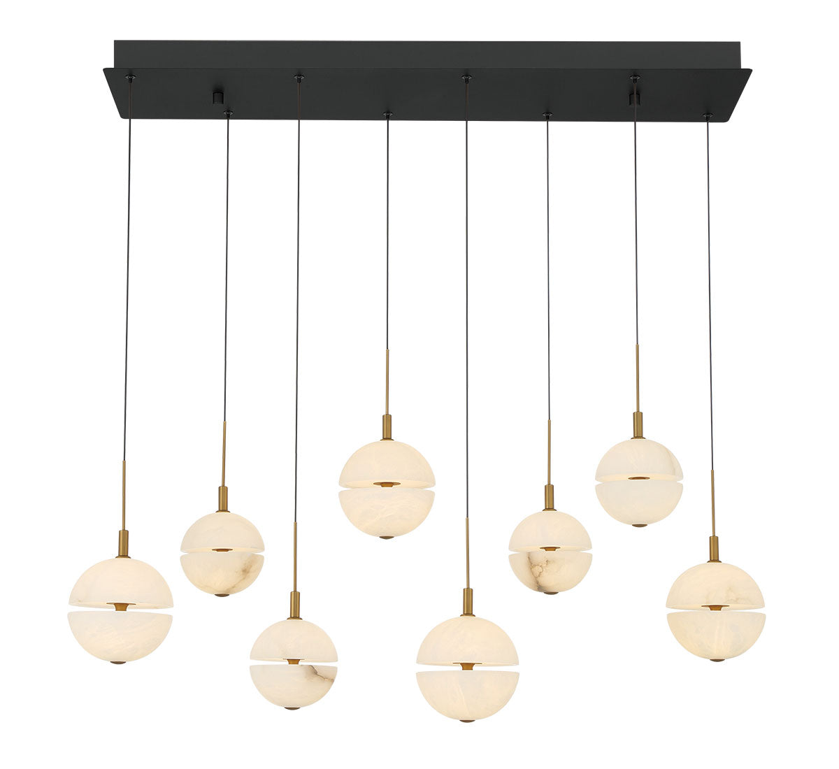 CORFU 12376-02, 8 Light Rectangular LED Chandelier