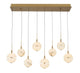 CORFU 12376-030, 8 Light Rectangular LED Chandelier
