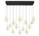 CORFU 12377-02, 14 Light Rectangular LED Chandelier