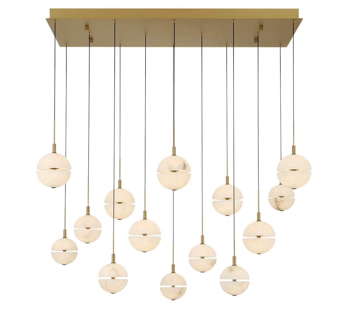CORFU 12377-030, 14 Light Rectangular LED Chandelier