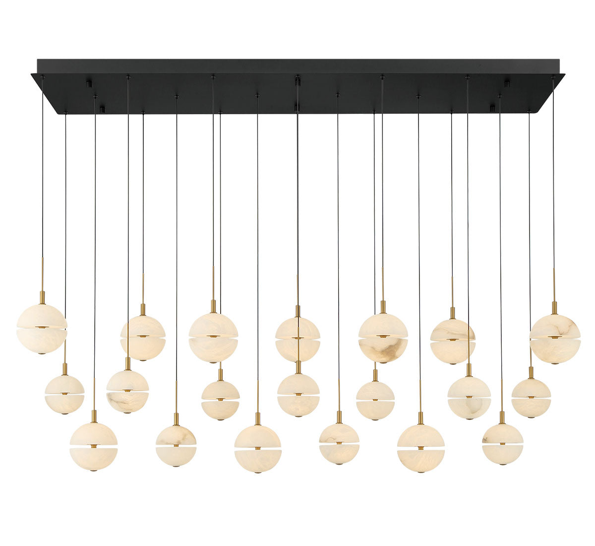 Dimmable 20 Light Rectangular LED Chandelier