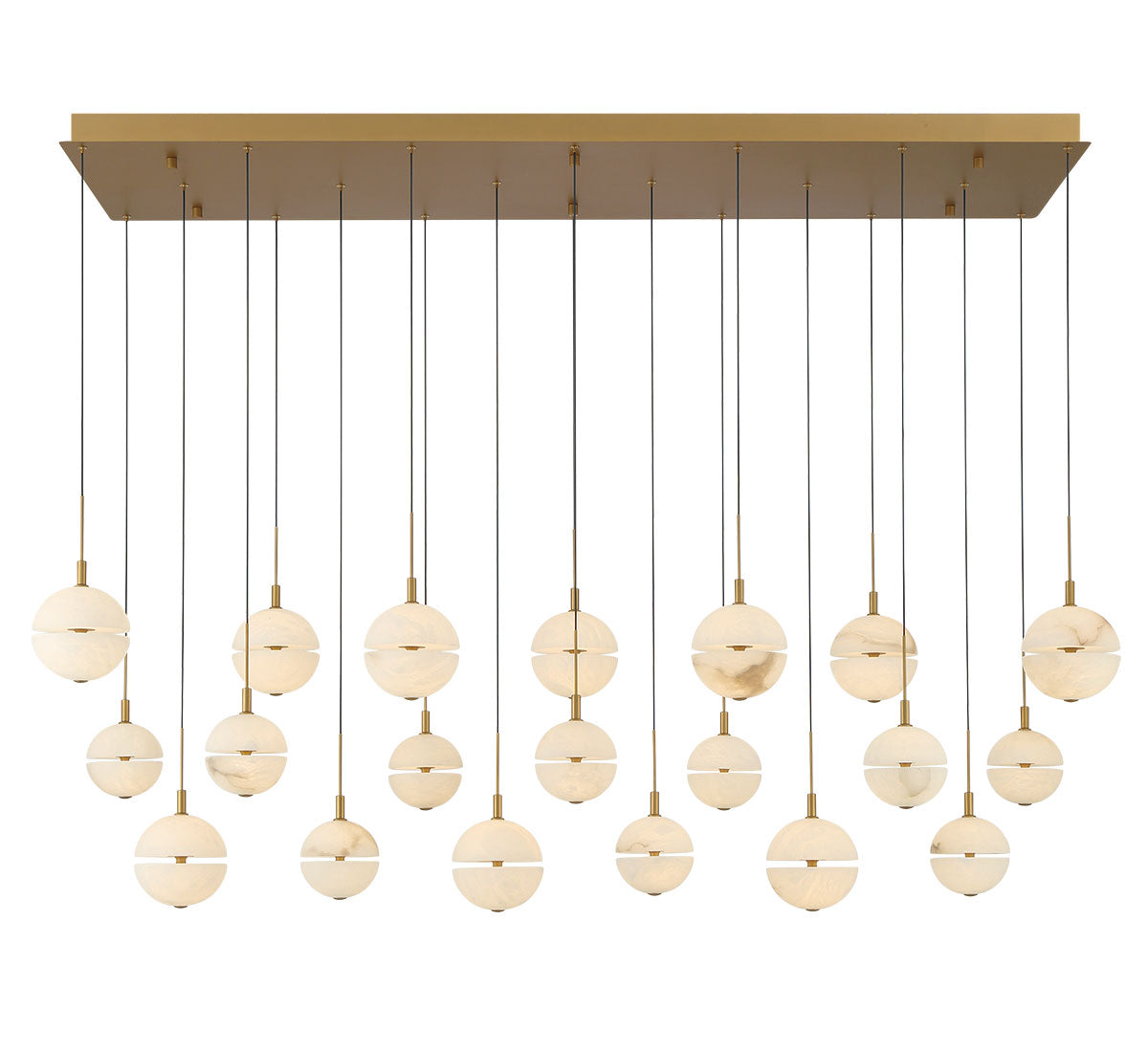 Dimmable 20 Light Rectangular LED Chandelier