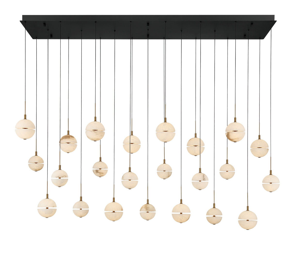 CORFU 12379-02, 23 Light Rectangular LED Chandelier