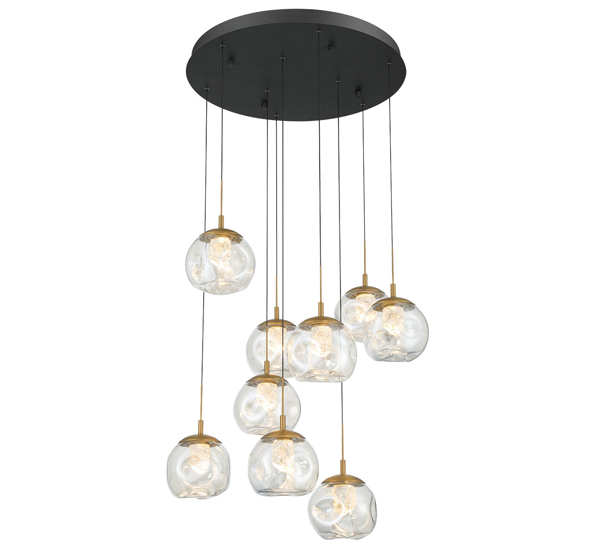 Dimmable 9 Light Round LED Chandelier
