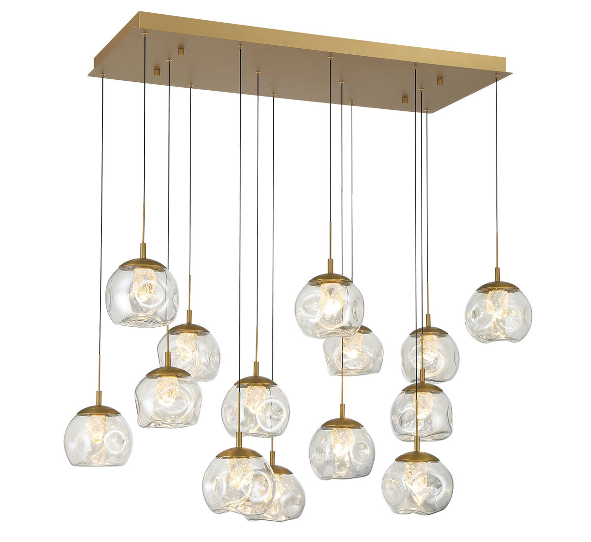 CAMERINO 12446-030, 14 Light Rectangular LED Chandelier
