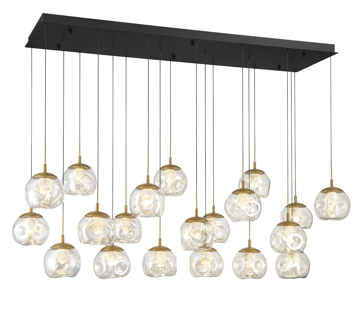 CAMERINO 12447-02, 20 Light Rectangular LED Chandelier