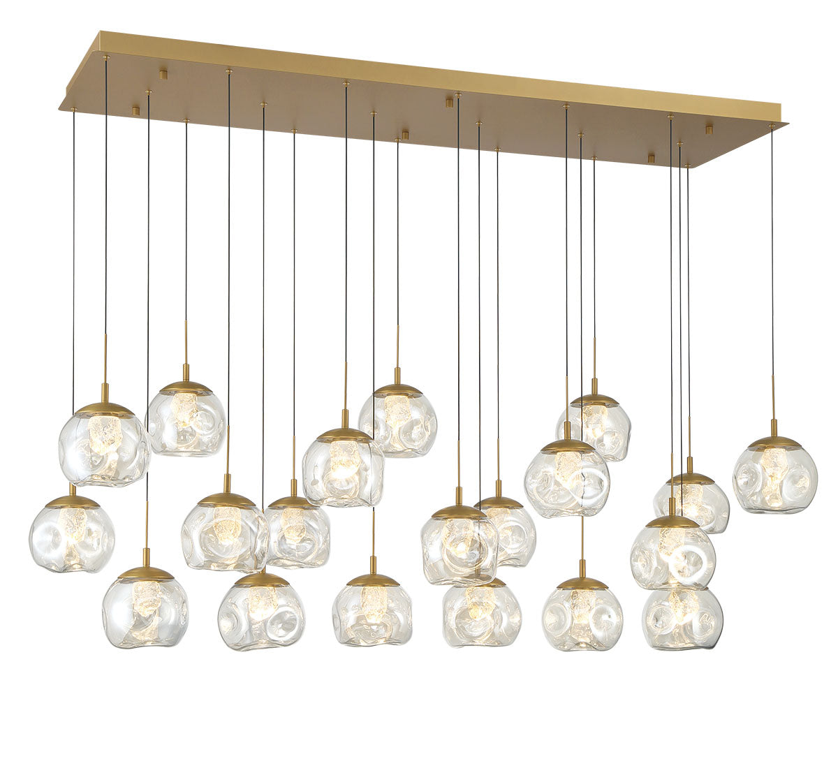 CAMERINO 12447-030, 20 Light Rectangular LED Chandelier